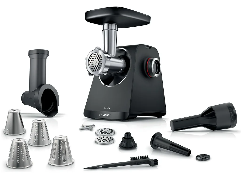 BOSCH  mljevenje mesa CRNA Serie 4| 500W, 2.5 kg/min, Blok motora pri 1900W,
