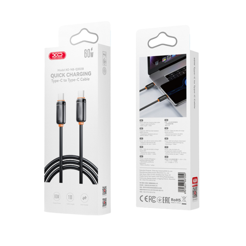 USB kabal XO NBQ302A iPhone - Type C 27W 1m Black