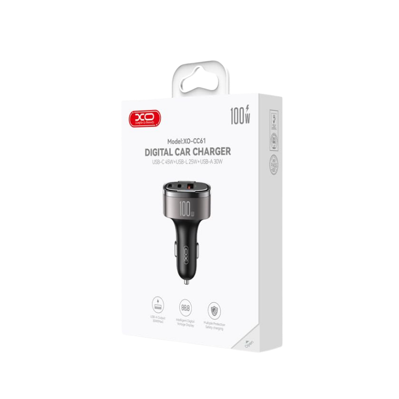 Auto punjac XO inteligentni CC61 100W 2X Type C+USB